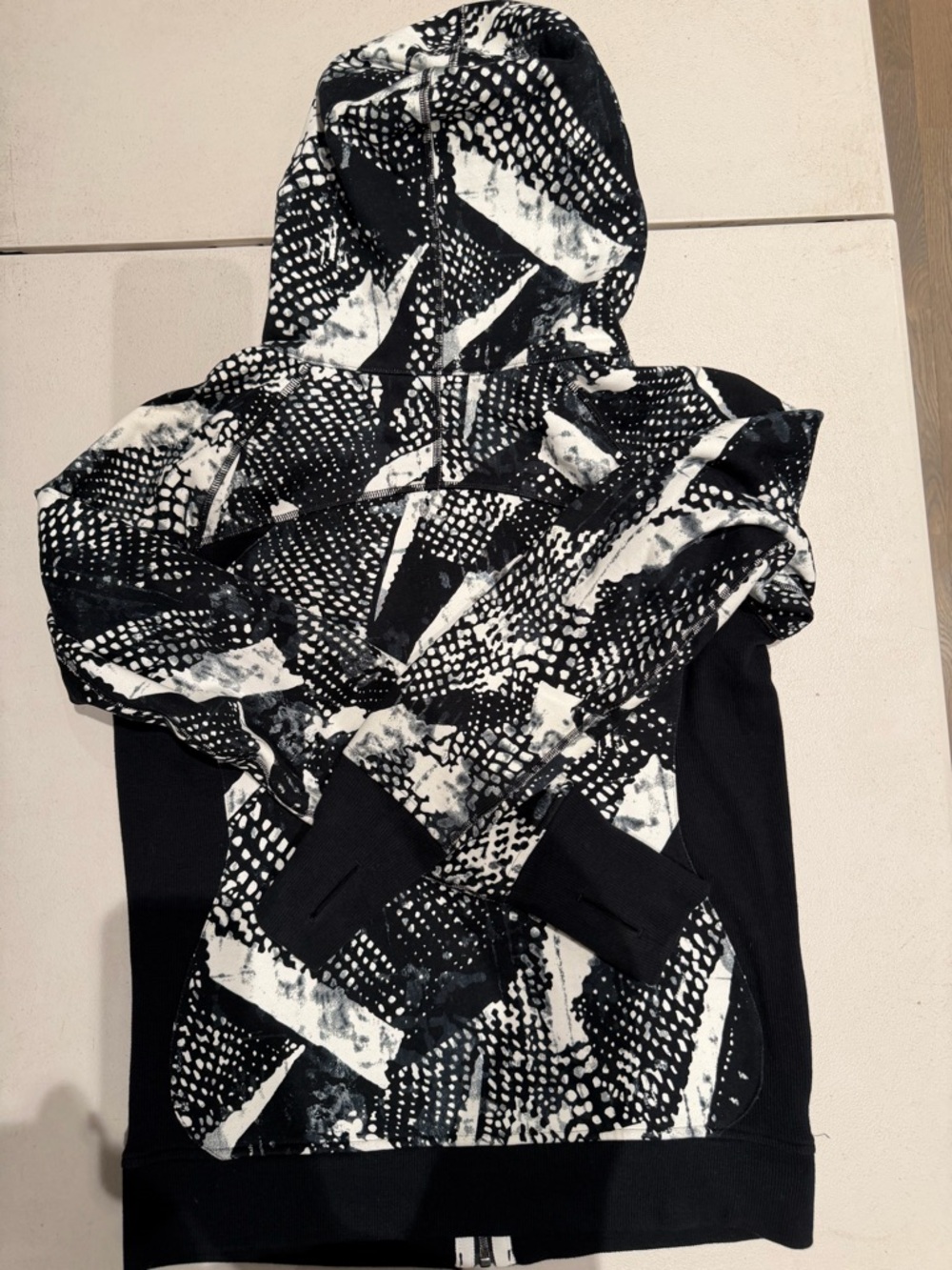 lululemon athletica Black & White Graphic Zip Hoodie